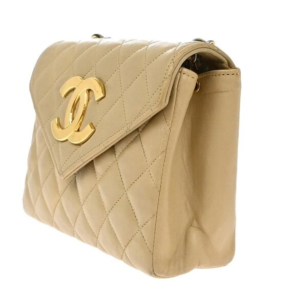CHANEL CC Logo Mini Matelasse Chain Shoulder Bag Leather Beige GHW 675RF438 - Picture 2 of 15